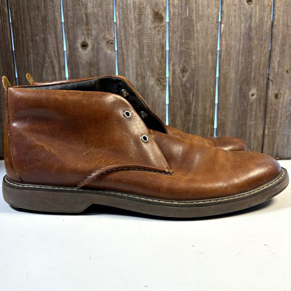 Sperry Top-Sider Brown Leather Chukka Ankle Boots Lace-Up Rubber Sole Mens 12